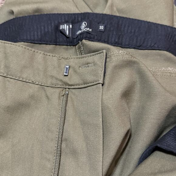 Volcom Women's Chickie High Rise Chino Pants Green Size 32 - Picture 7 of 7